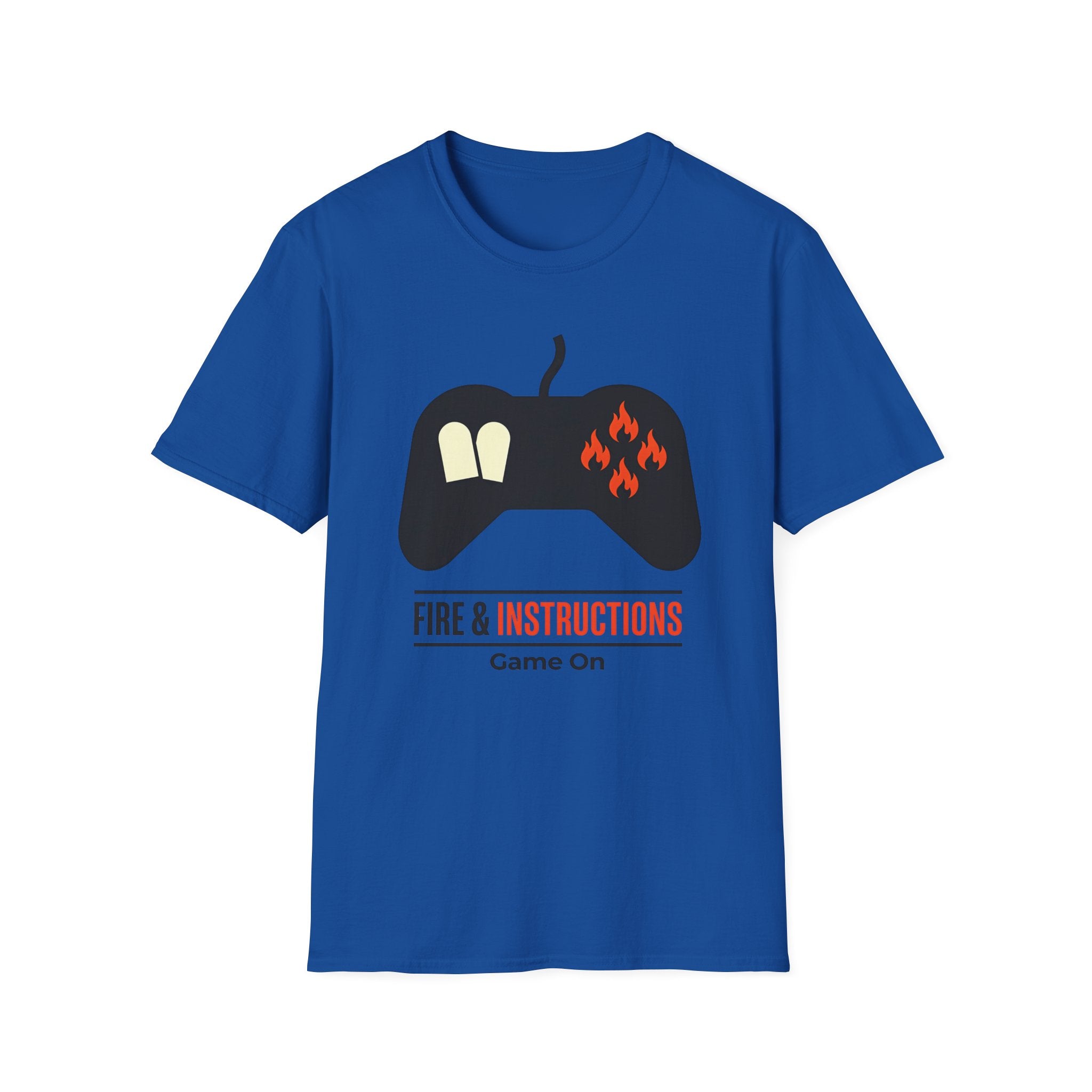 Gaming Controller T‑Shirt — "Fire & Instructions: Game On" Gamer Tee