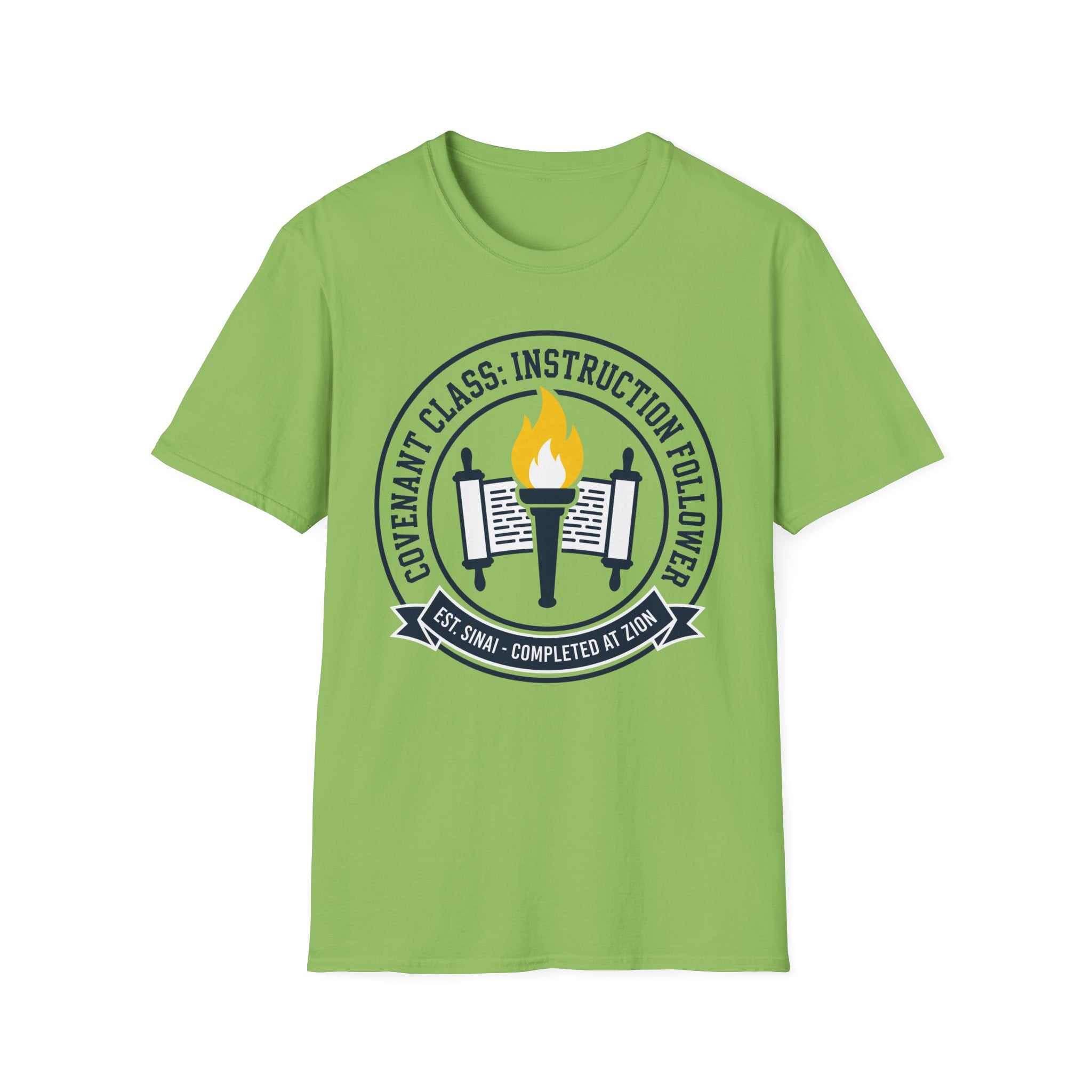 Covenant Class T-Shirt — "Instruction Follower" Religious Spirit Torch Design