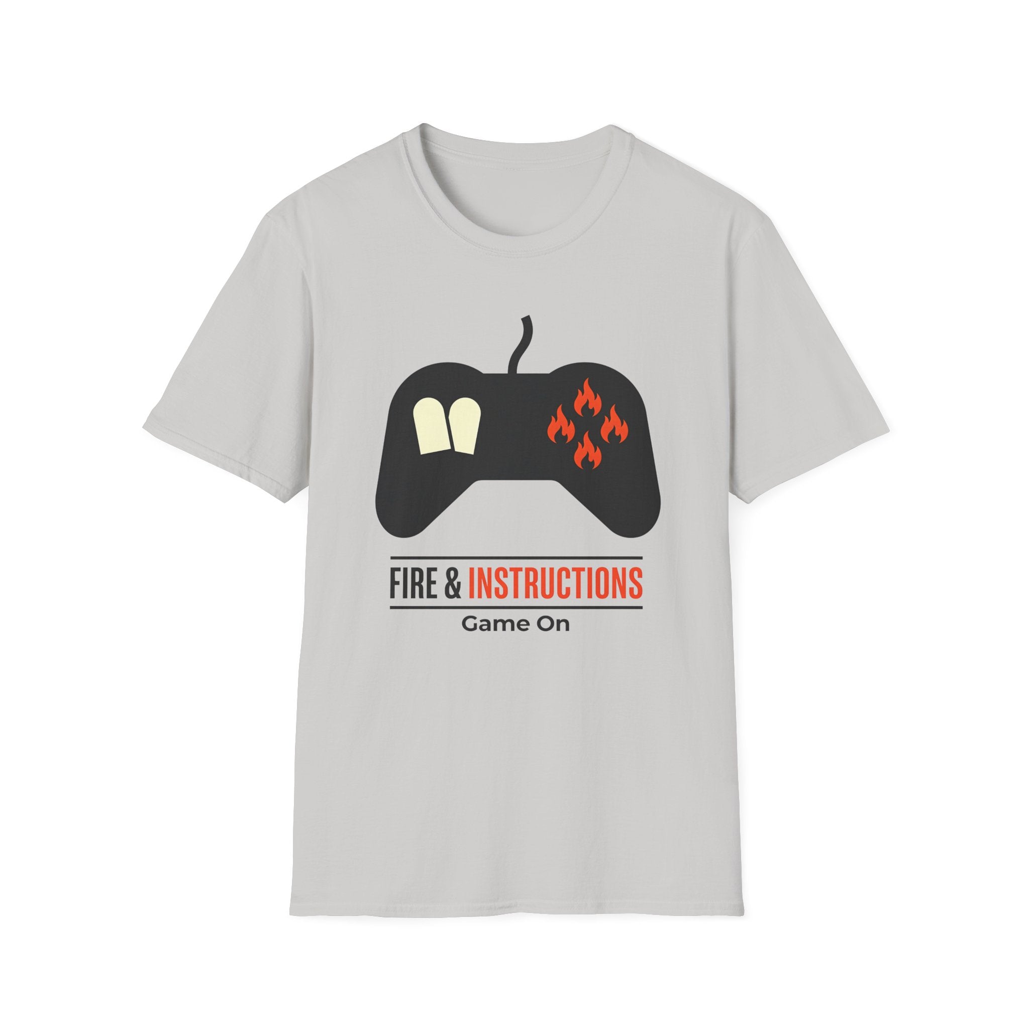 Gaming Controller T‑Shirt — "Fire & Instructions: Game On" Gamer Tee