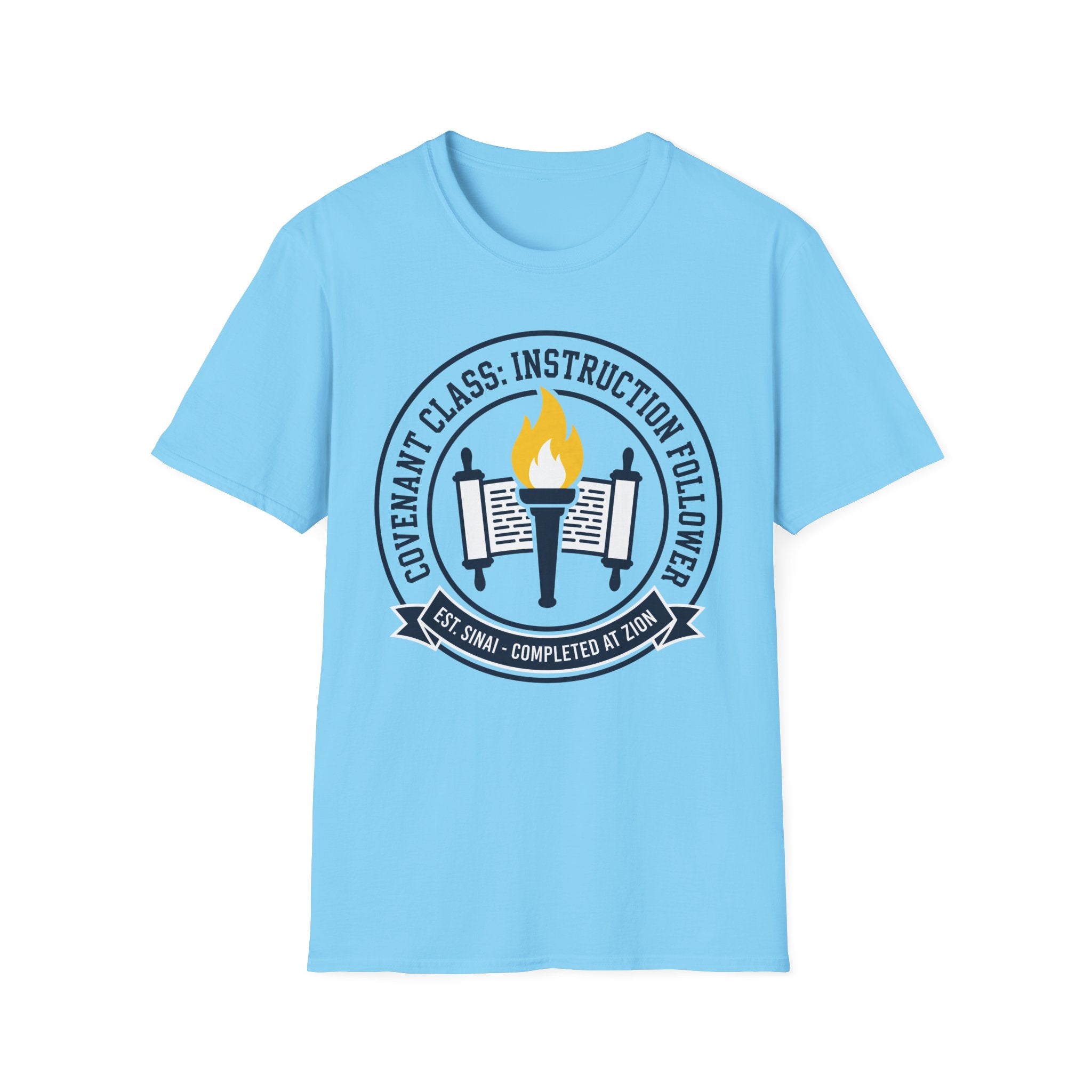 Covenant Class T-Shirt — "Instruction Follower" Religious Spirit Torch Design