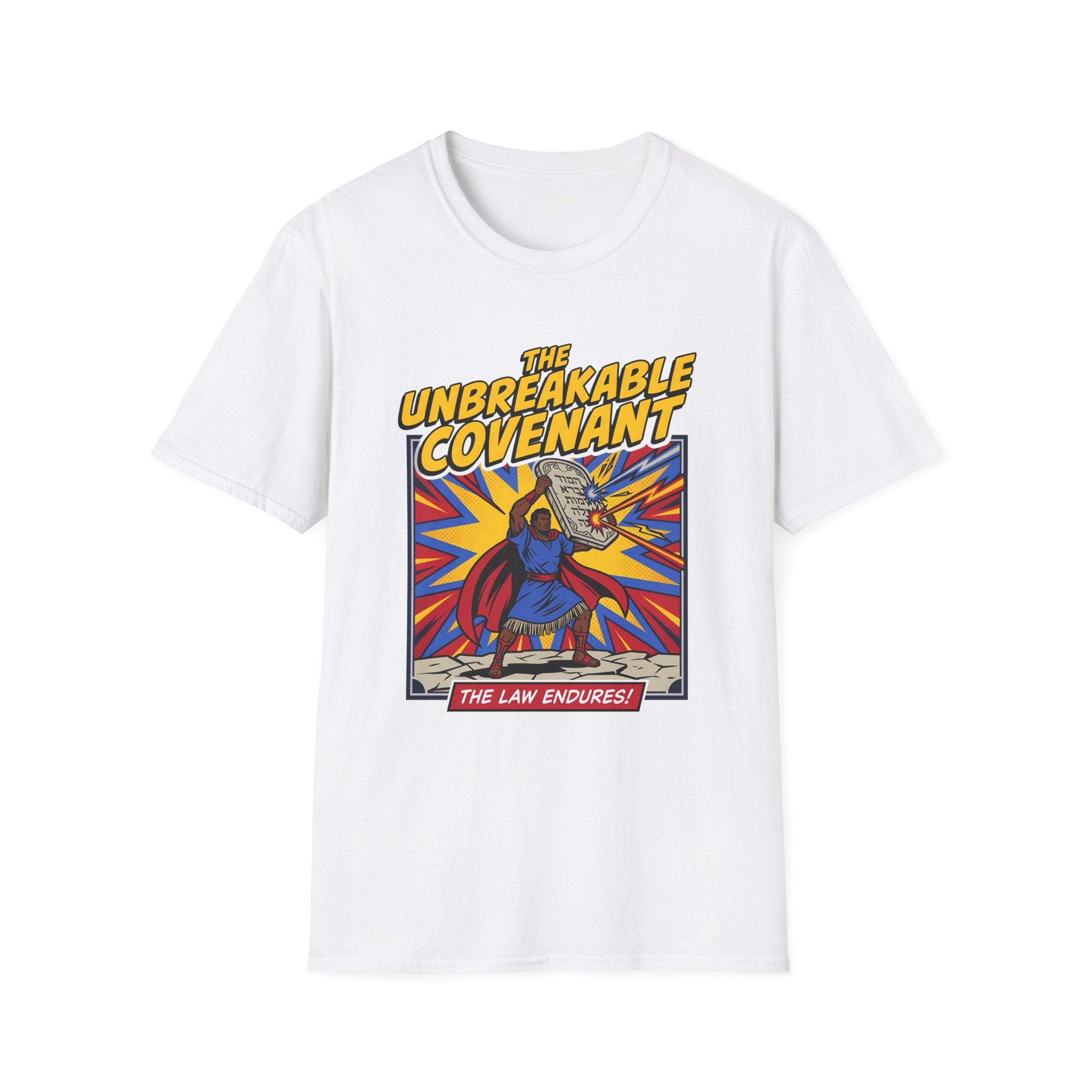 The Unbreakable Covenant T-Shirt – Retro Superhero 'The Law Endures' Graphic Tee