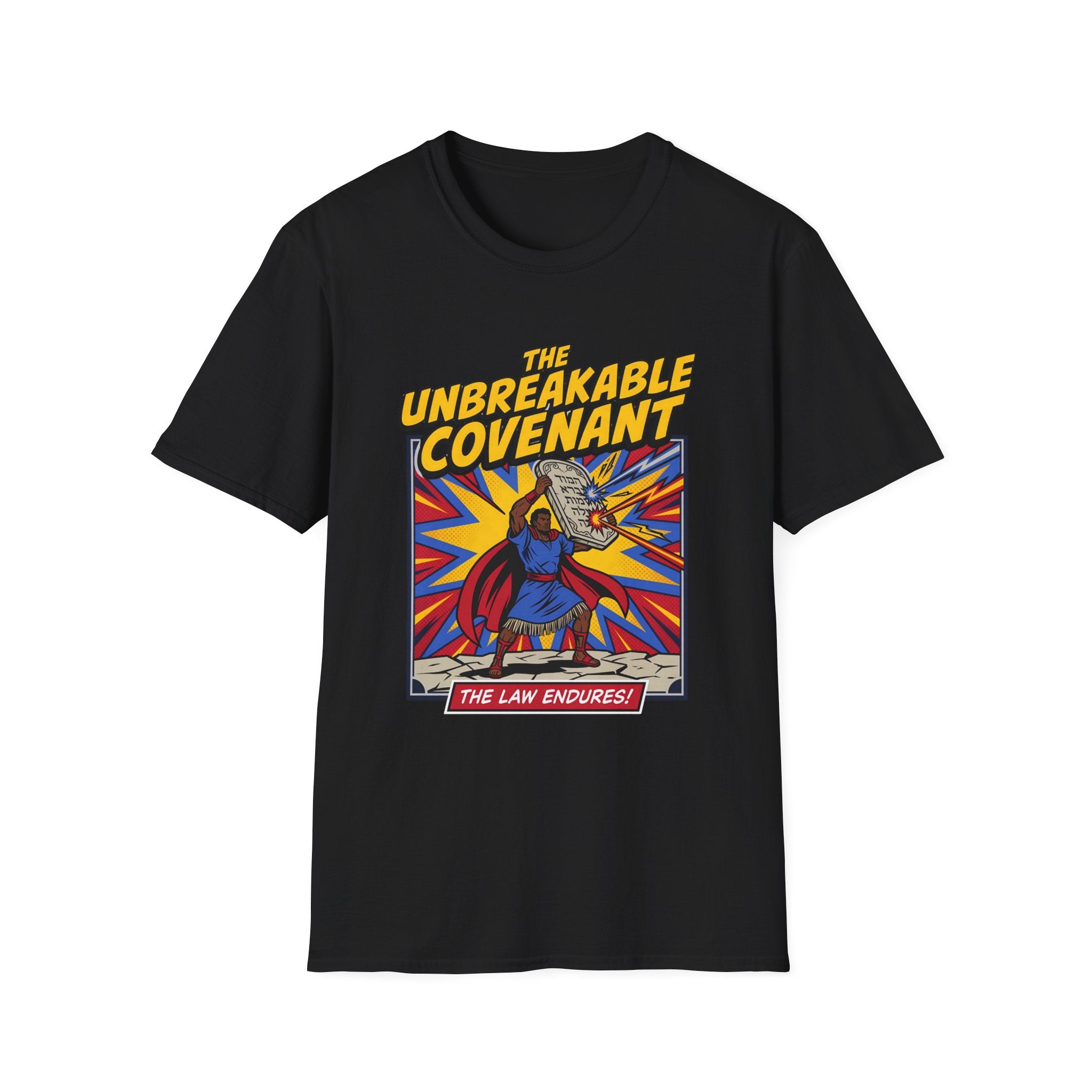 The Unbreakable Covenant T-Shirt – Retro Superhero 'The Law Endures' Graphic Tee