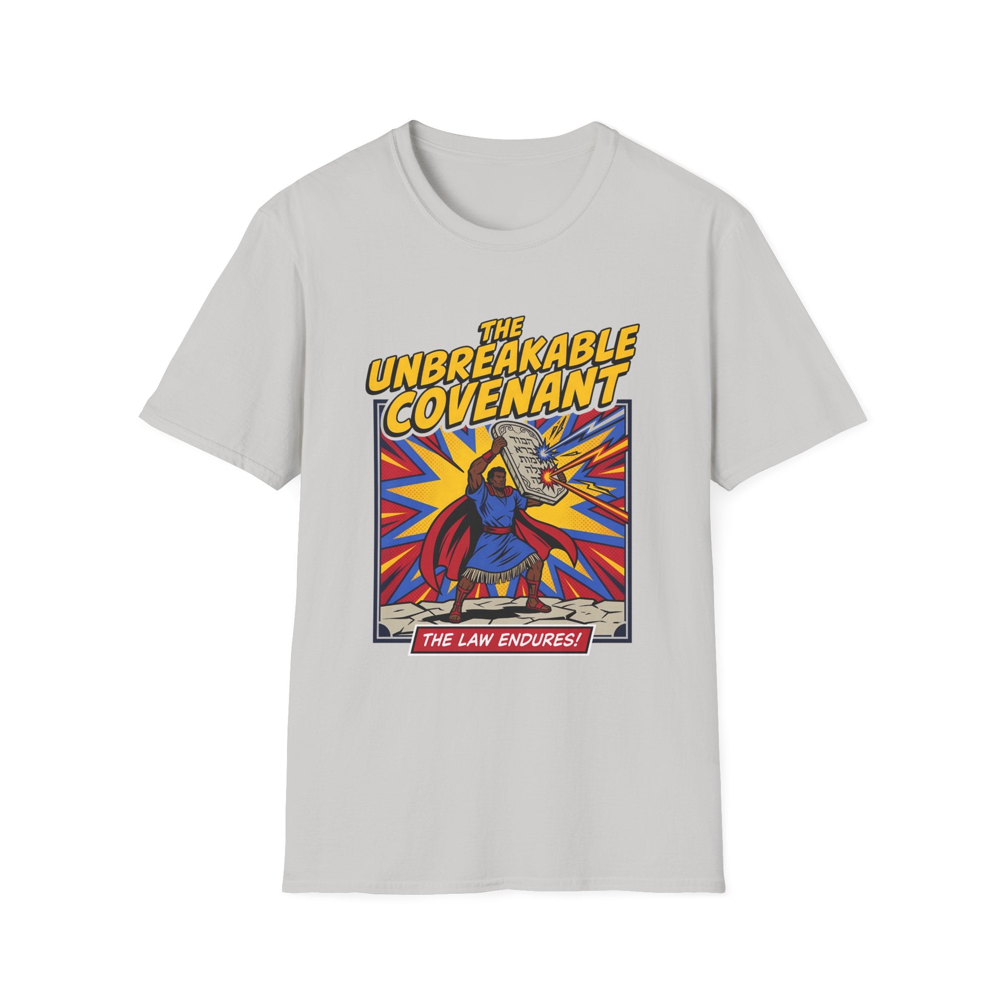 The Unbreakable Covenant T-Shirt – Retro Superhero 'The Law Endures' Graphic Tee