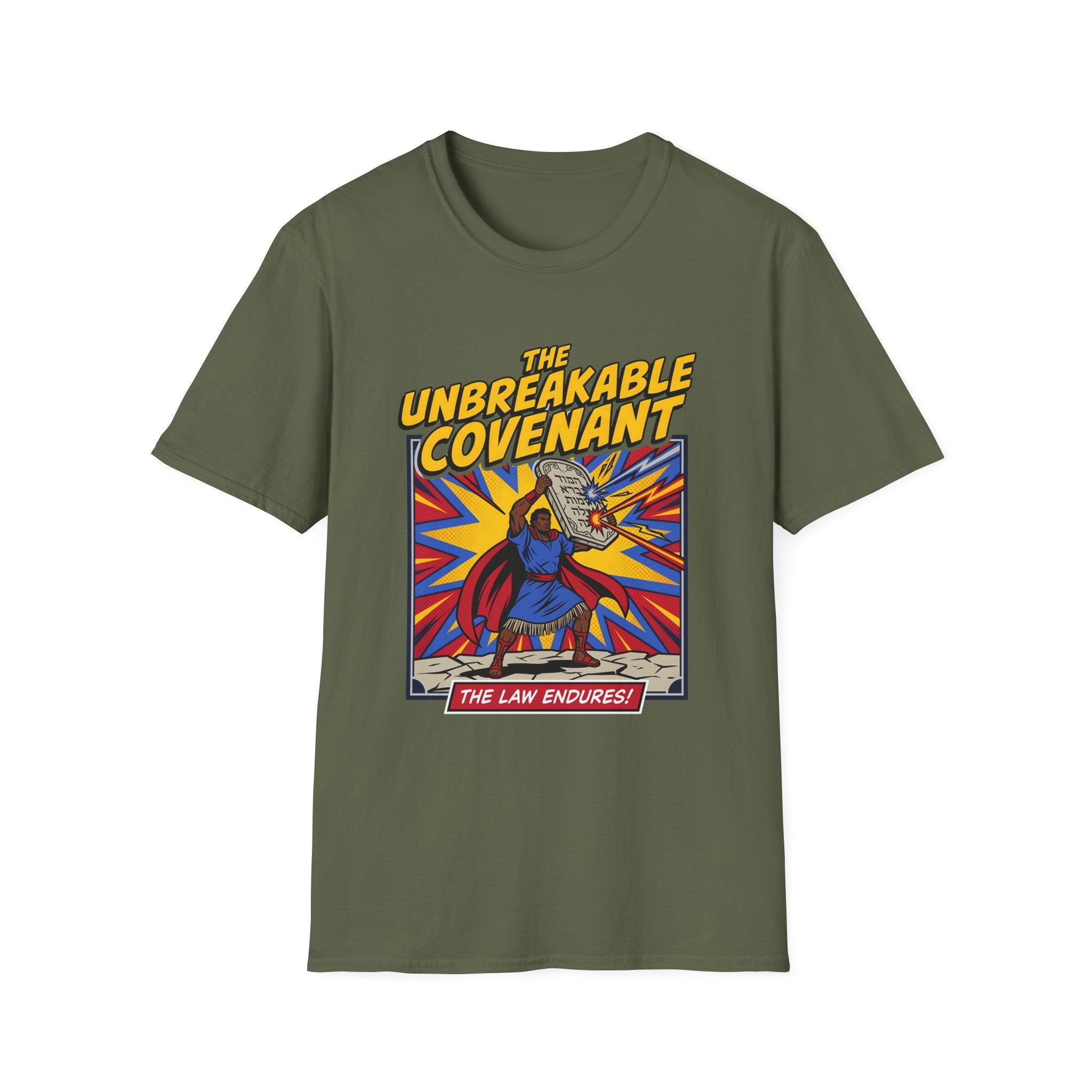 The Unbreakable Covenant T-Shirt – Retro Superhero 'The Law Endures' Graphic Tee