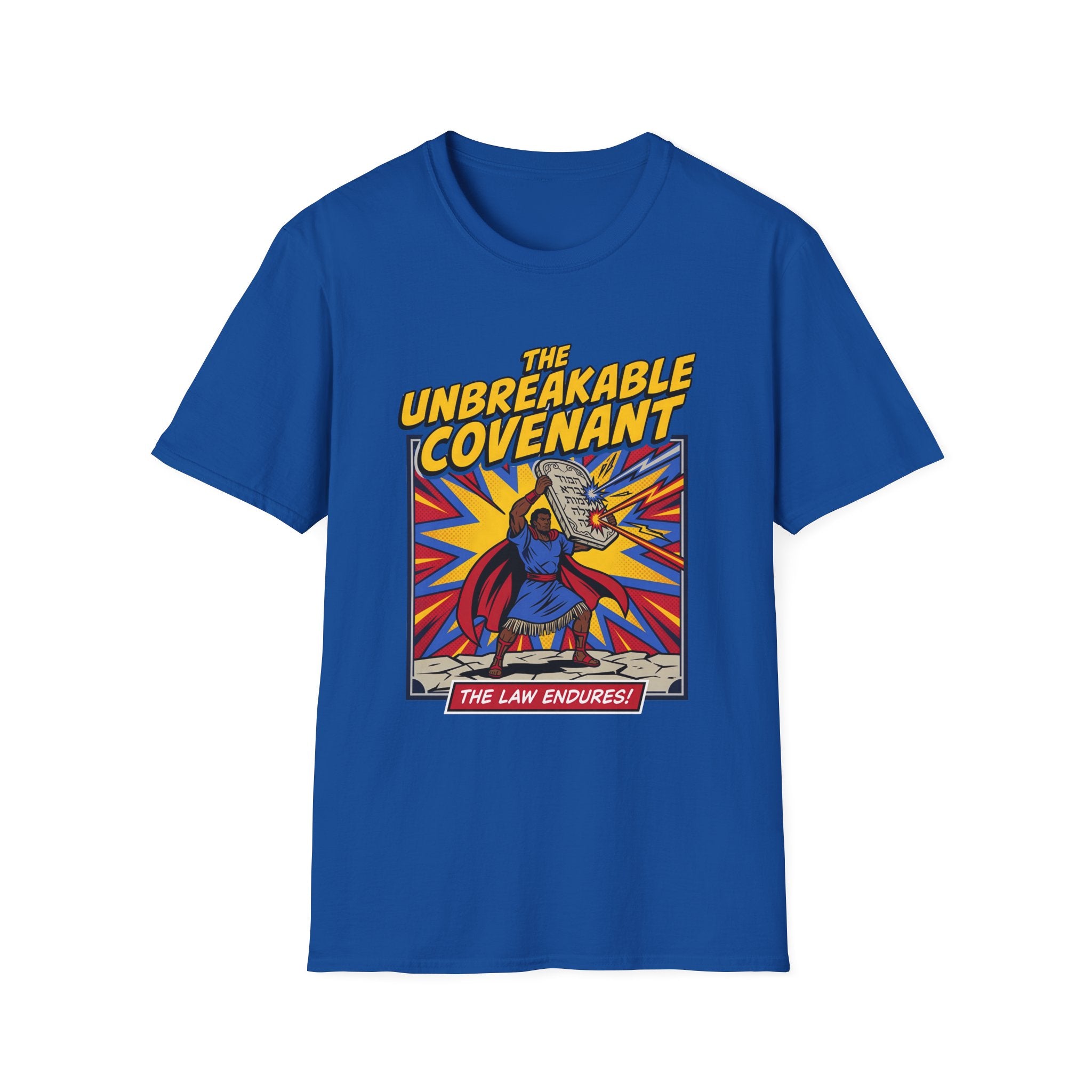 The Unbreakable Covenant T-Shirt – Retro Superhero 'The Law Endures' Graphic Tee