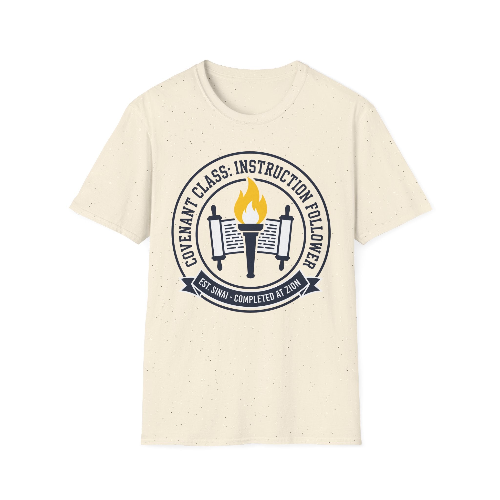 Covenant Class T-Shirt — "Instruction Follower" Religious Spirit Torch Design