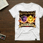 RPG 'Revelation' Critical Hit T-Shirt — D20 & D10 Dice Gaming Tee