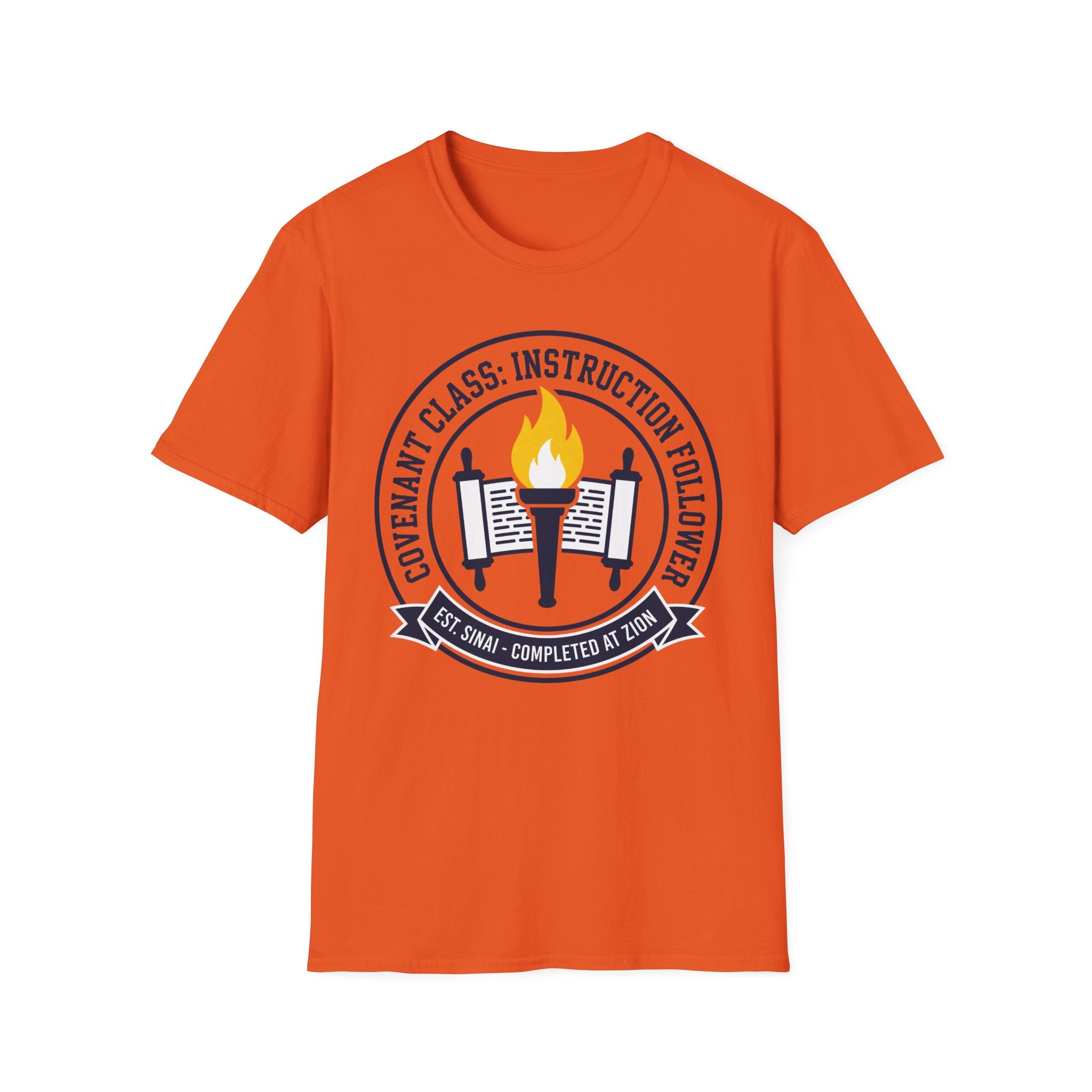 Covenant Class T-Shirt — "Instruction Follower" Religious Spirit Torch Design