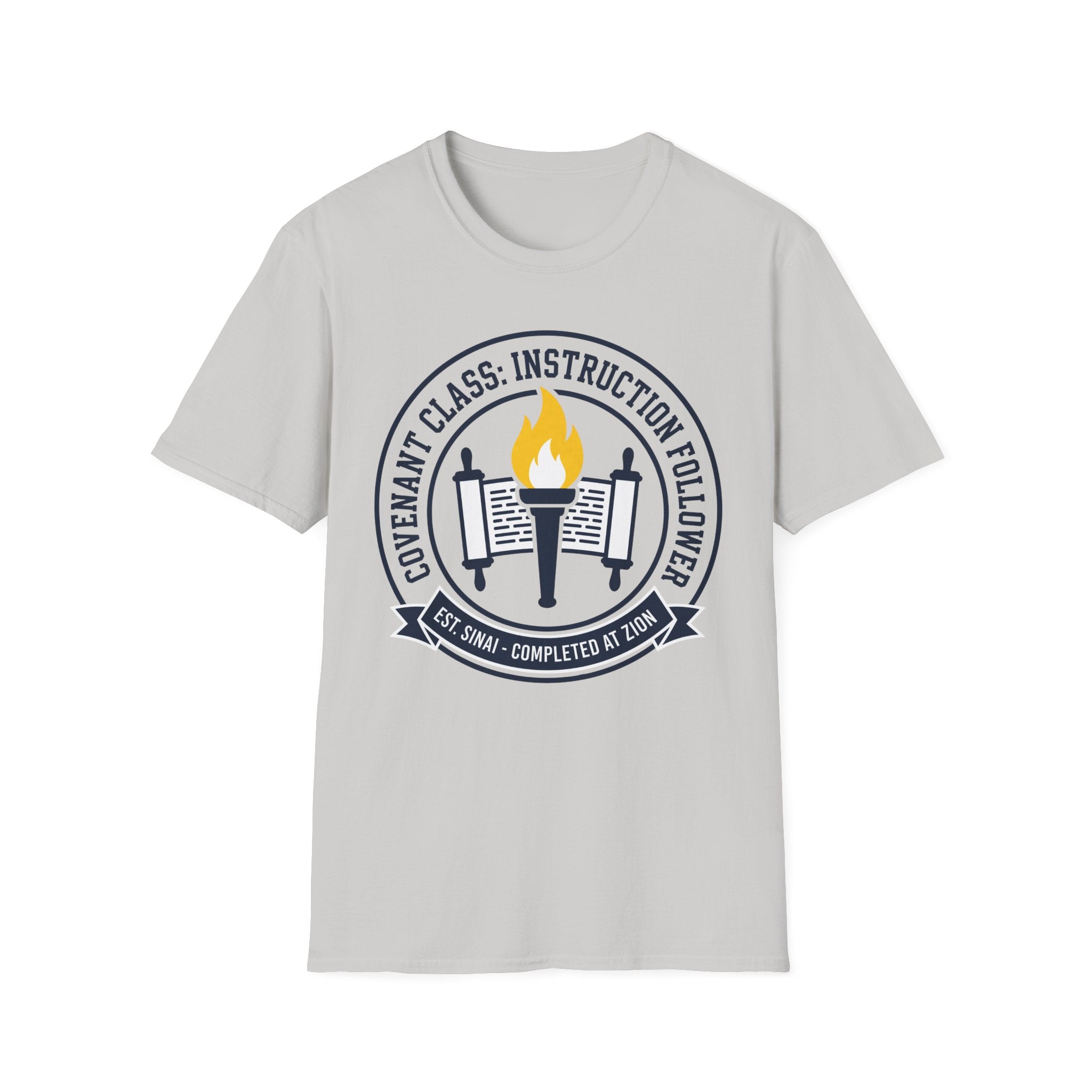 Covenant Class T-Shirt — "Instruction Follower" Religious Spirit Torch Design