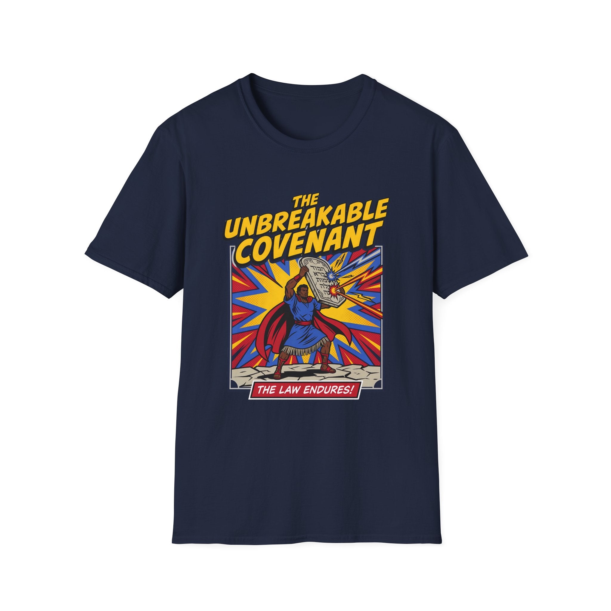 The Unbreakable Covenant T-Shirt – Retro Superhero 'The Law Endures' Graphic Tee