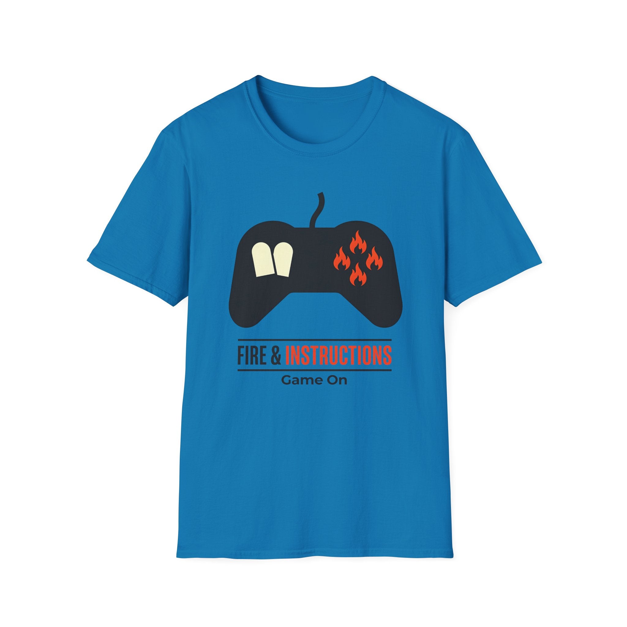 Gaming Controller T‑Shirt — "Fire & Instructions: Game On" Gamer Tee