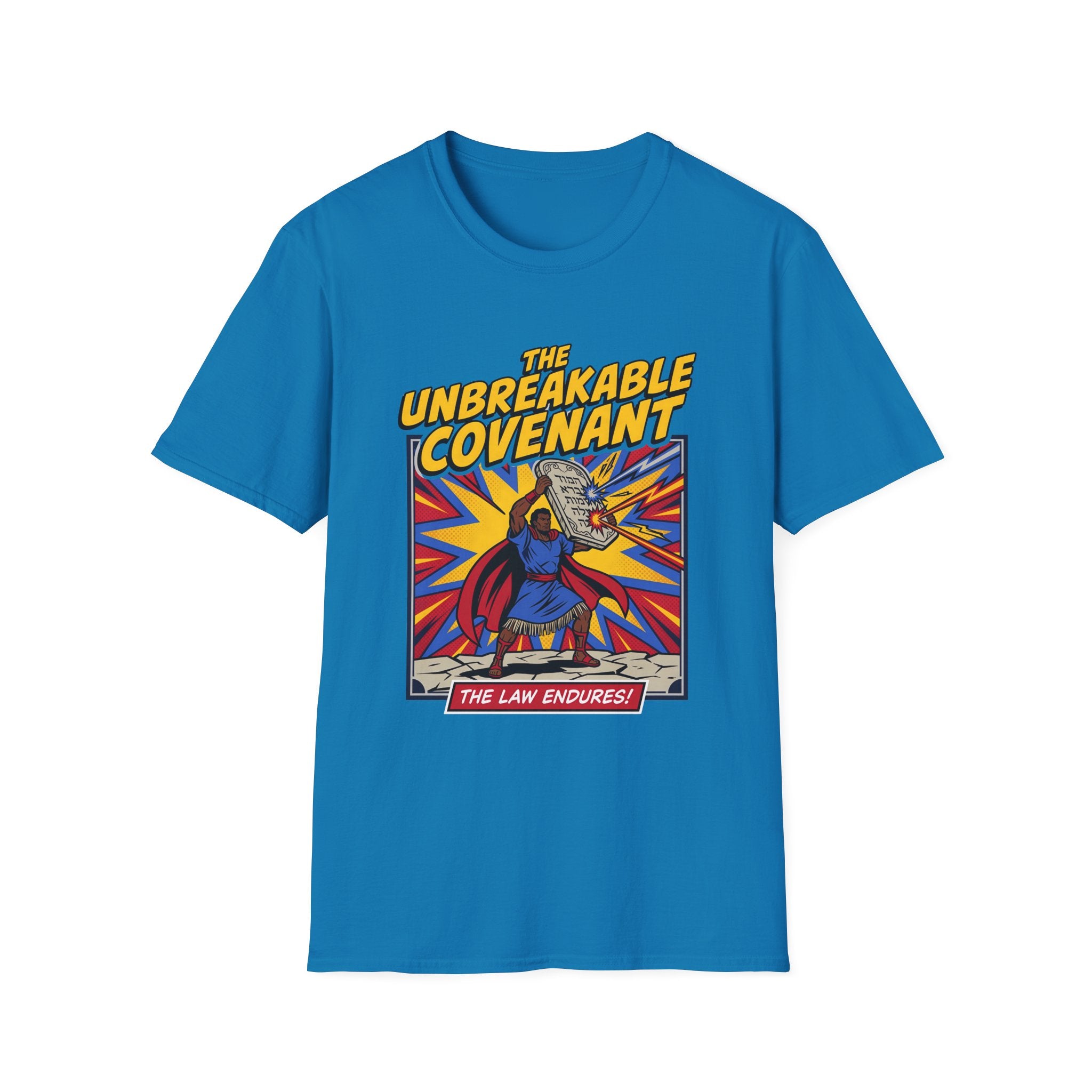 The Unbreakable Covenant T-Shirt – Retro Superhero 'The Law Endures' Graphic Tee