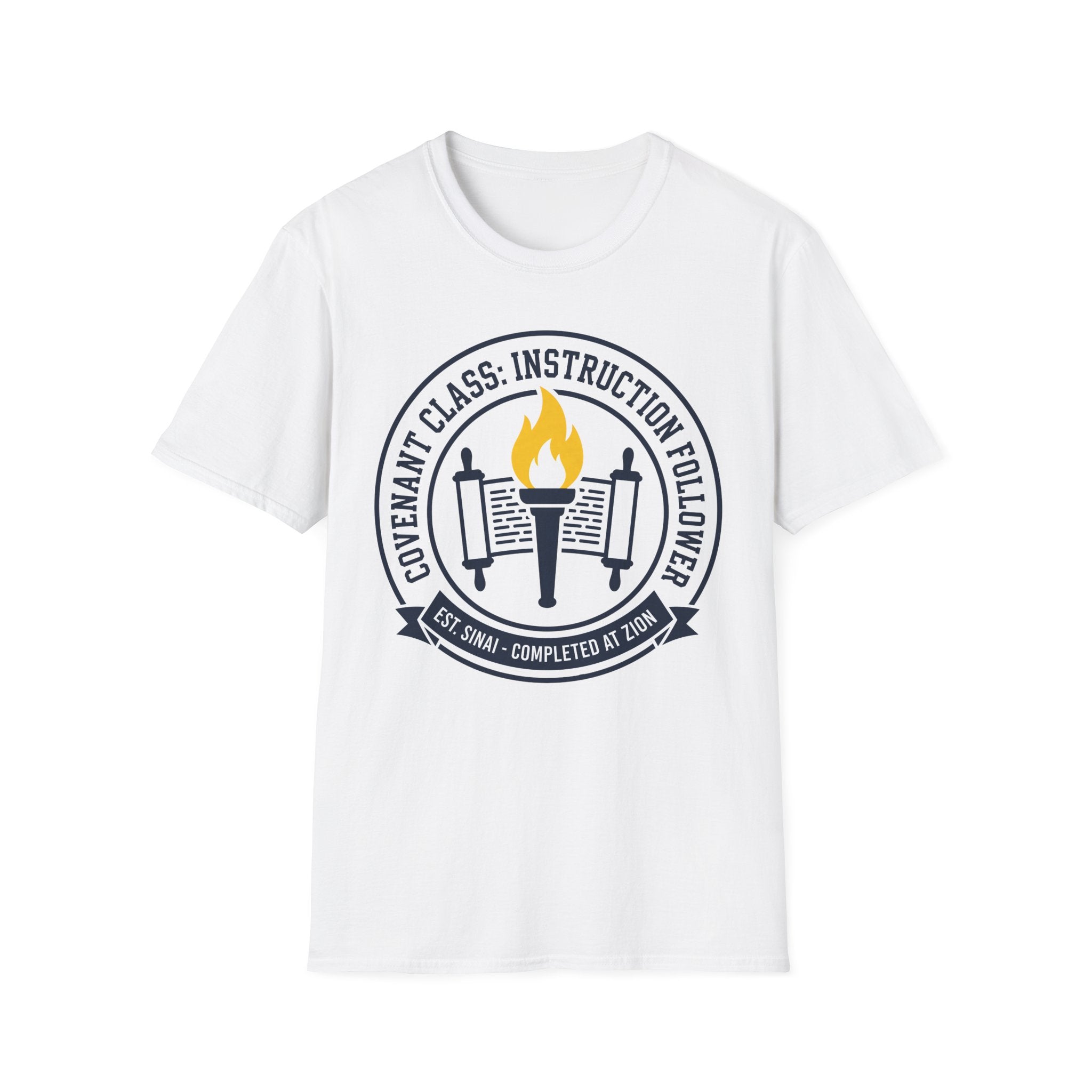 Covenant Class T-Shirt — "Instruction Follower" Religious Spirit Torch Design