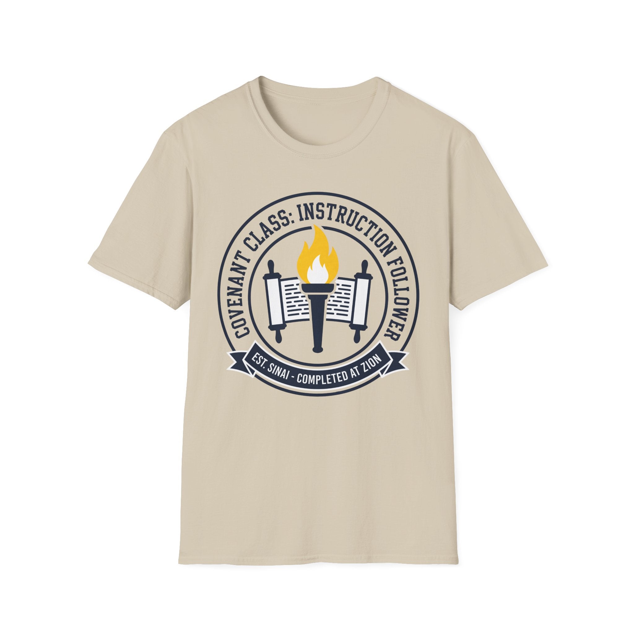 Covenant Class T-Shirt — "Instruction Follower" Religious Spirit Torch Design