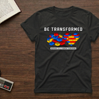 Be Transformed T‑Shirt — Inspirational Building Brick Heart Tee