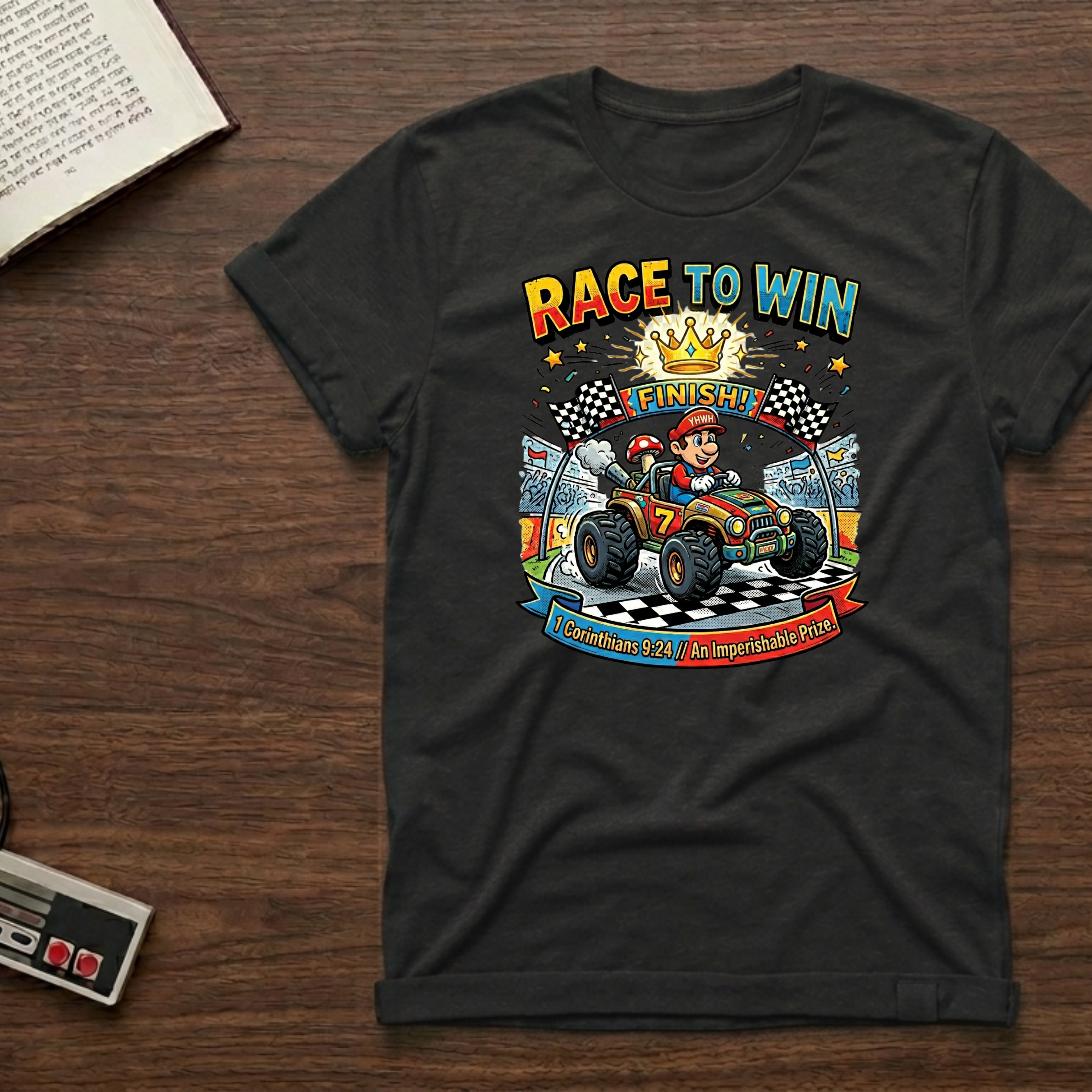 Race to Win Graphic T-Shirt — 'Race to Win' Vintage Kart Racing Tee