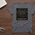 Vengeance Graphic T‑Shirt — "Vengeance" Bat Logo with Romans 12:19 Faith Tee
