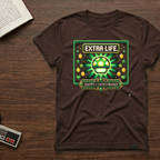 Extra Life T-Shirt — Retro Pixel Video Game Mushroom Tee