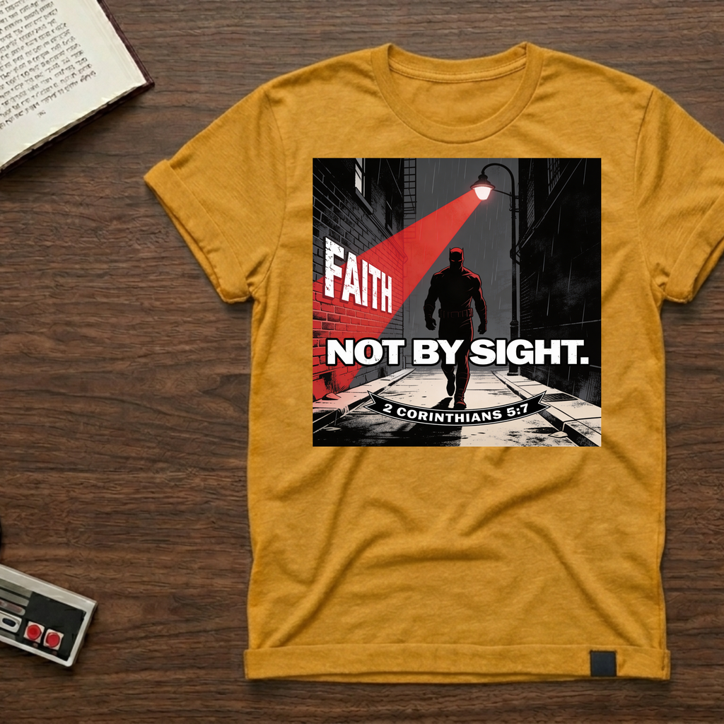 Faith T-Shirt — “Not By Sight” Christian Inspirational Tee