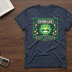 Extra Life T-Shirt — Retro Pixel Video Game Mushroom Tee