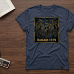 Vengeance Graphic T‑Shirt — "Vengeance" Bat Logo with Romans 12:19 Faith Tee