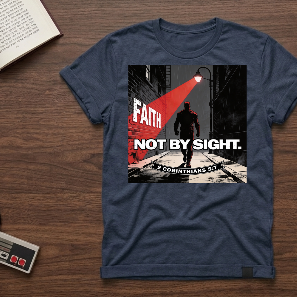 Faith T-Shirt — “Not By Sight” Christian Inspirational Tee