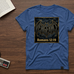 Vengeance Graphic T‑Shirt — "Vengeance" Bat Logo with Romans 12:19 Faith Tee