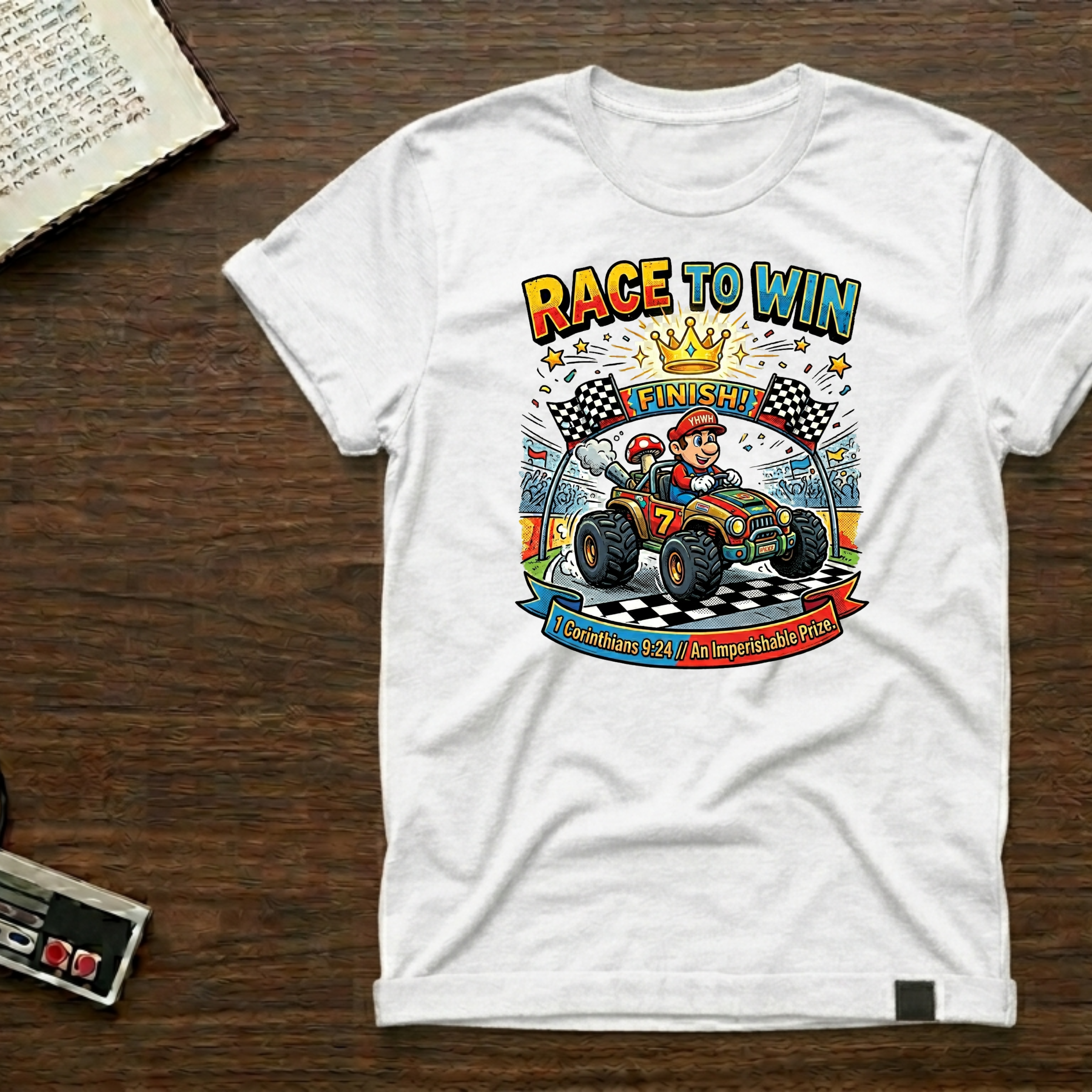 Race to Win Graphic T-Shirt — 'Race to Win' Vintage Kart Racing Tee
