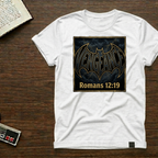 Vengeance Graphic T‑Shirt — "Vengeance" Bat Logo with Romans 12:19 Faith Tee